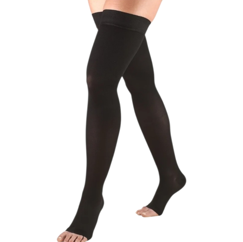 Tru-form firm medium black compression stockings